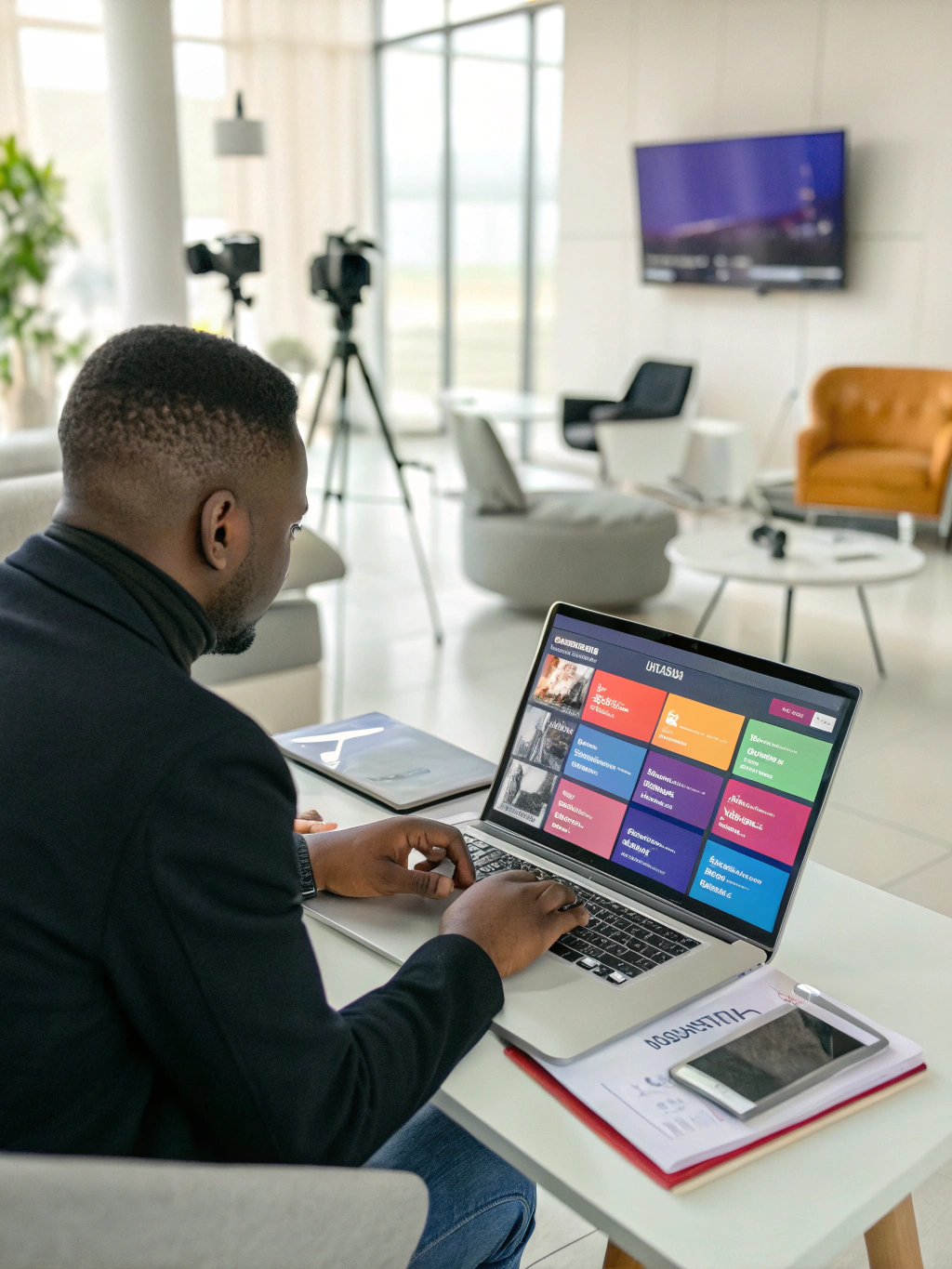 Lekh Chanchav at digital performance command workstation